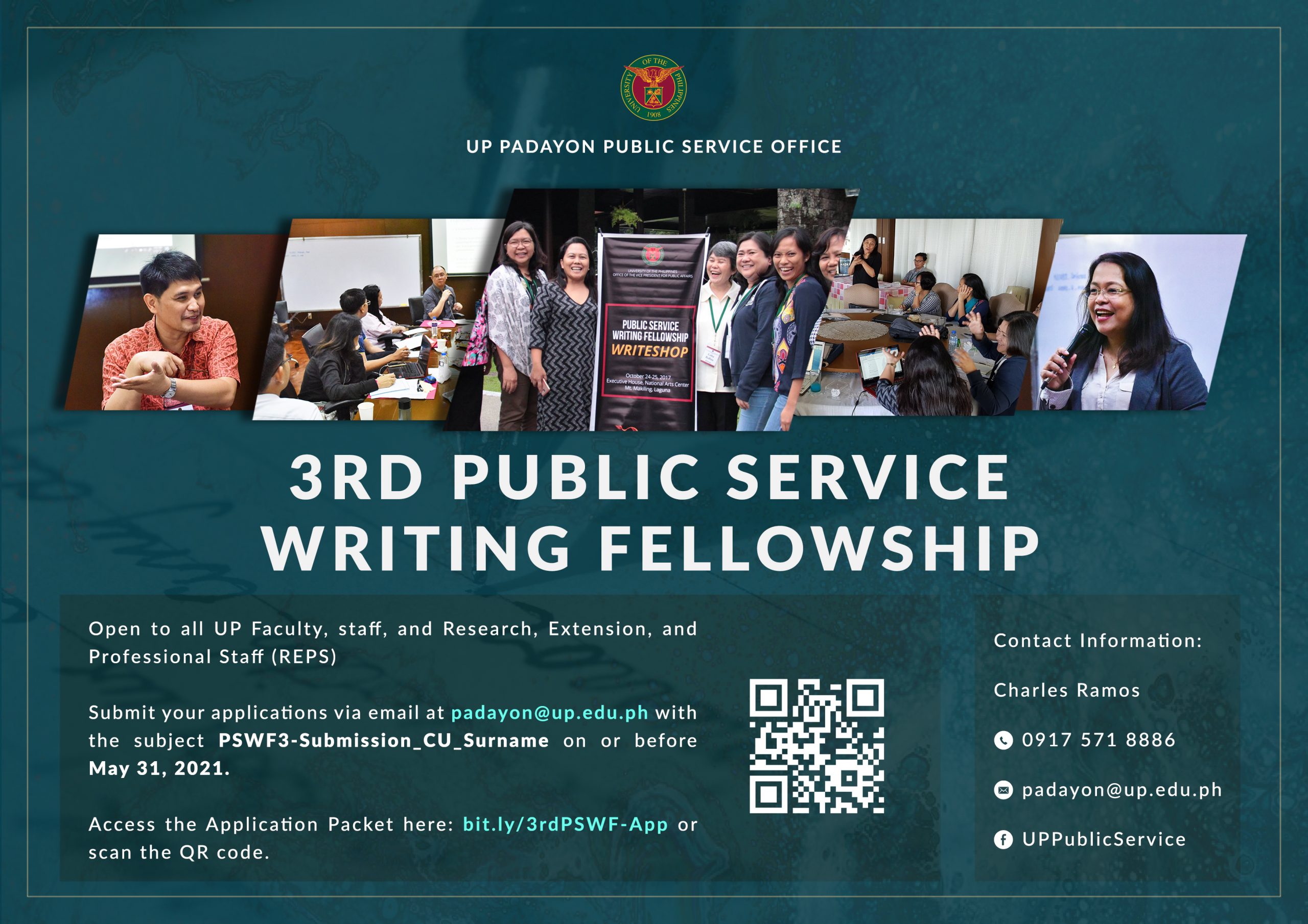 The UP Padayon Public Office Invites Faculty Members and REPS to the 3rd Public Service Writing Fellowship