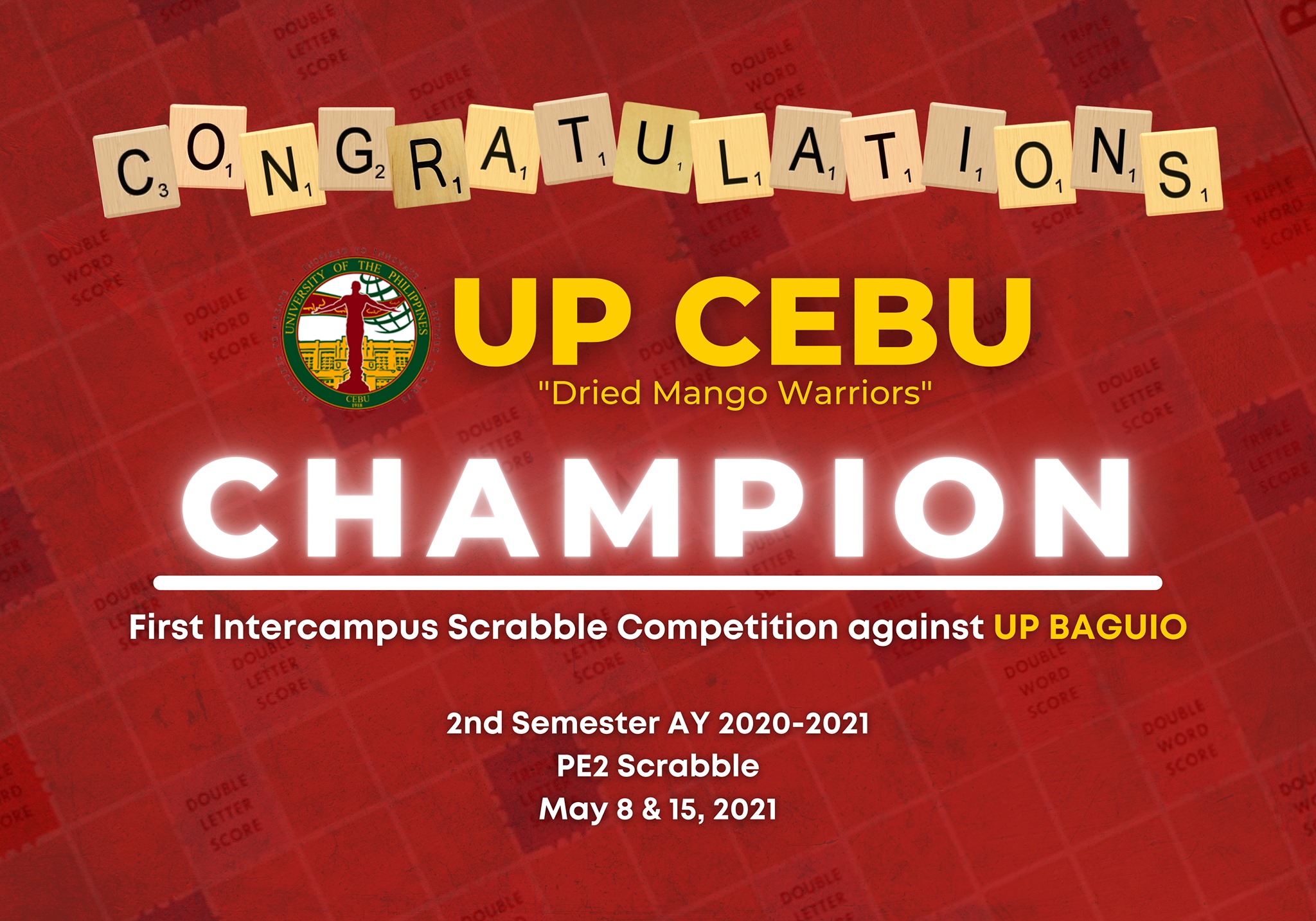 The UP Cebu’s Scrabble Team Wins in the First Intercampus Scrabble Competition against UP Baguio